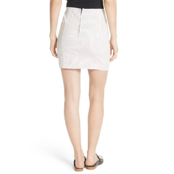 Free People Modern Femme Pinstripe Skirt in Black and White Combo Size 8 - Picture 2 of 9